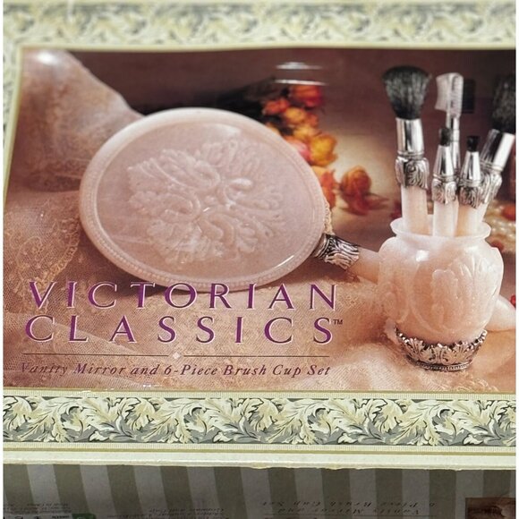 Vintage Victorian Classics Vanity Mirror & 6-Piece Brush Cup Set - Picture 12 of 12
